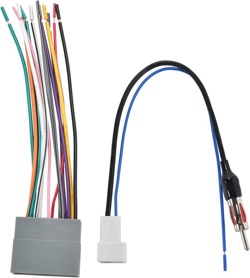 RED WOLF Vehicle Radio Stereo Wire Harness with Antenna Connector Adapter Fit Honda Fit 2007-2008 Civic 2006-2011, CR-V2007-2011, Select Acura RDX/Integra 1989-2015 Aftermarket Radio Receiver - Image 1